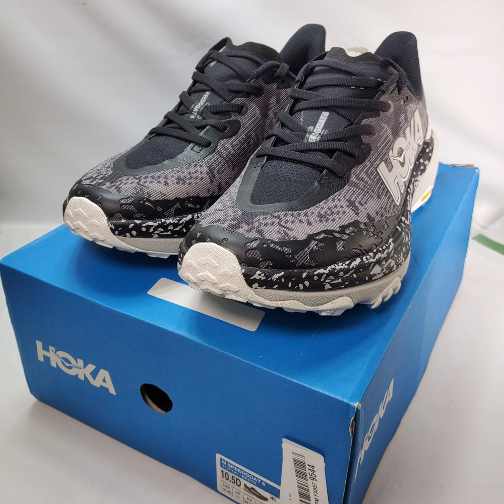 Hoka Speedgoat 6 Men 10.5 Black Castlerock Trail Running Shoes 1147791 NEW